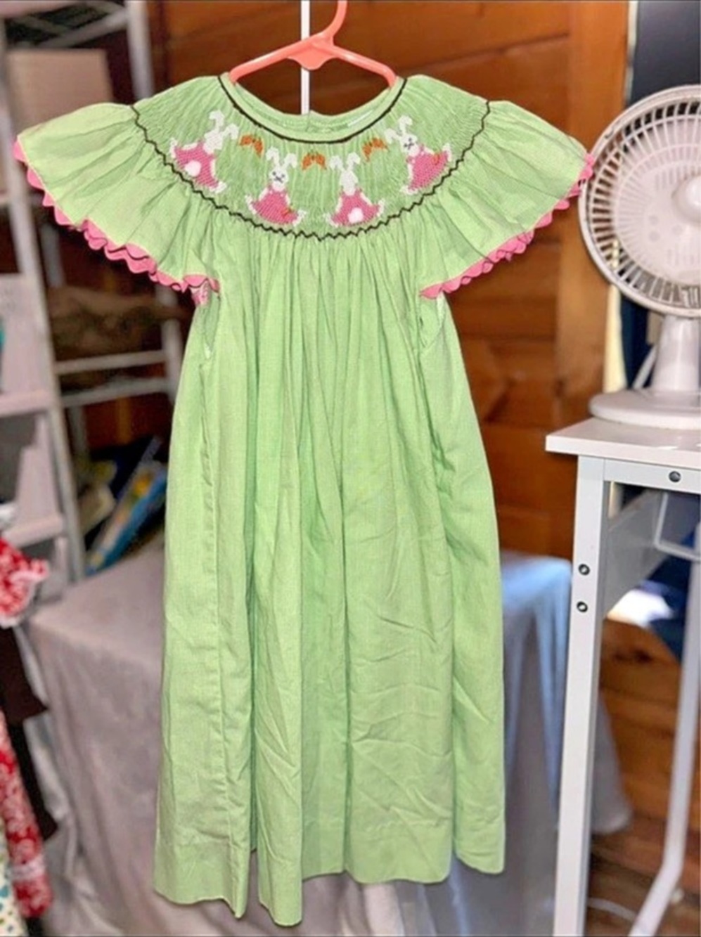 Remember Nguyen Girls Floral Embroidered Green & Pink Dress Size 2T